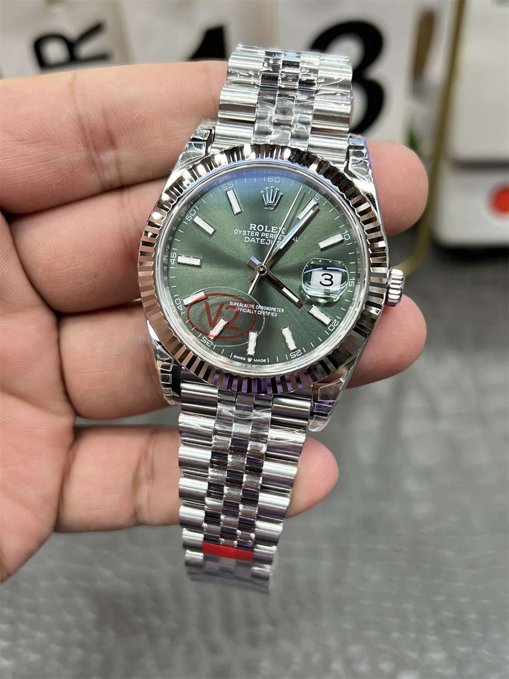 VS Factory Rolex Datejust 41 Replica – Green Dial V2 with Dandong 3235