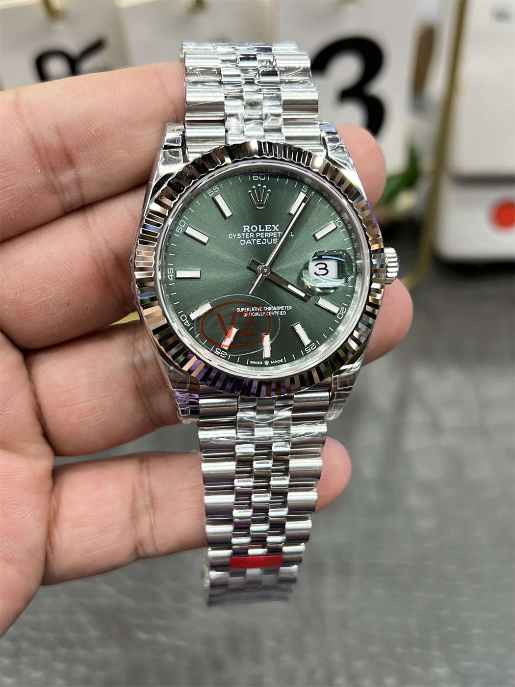 VS Factory Rolex Datejust 41 Replica – Green Dial V2 with Dandong 3235