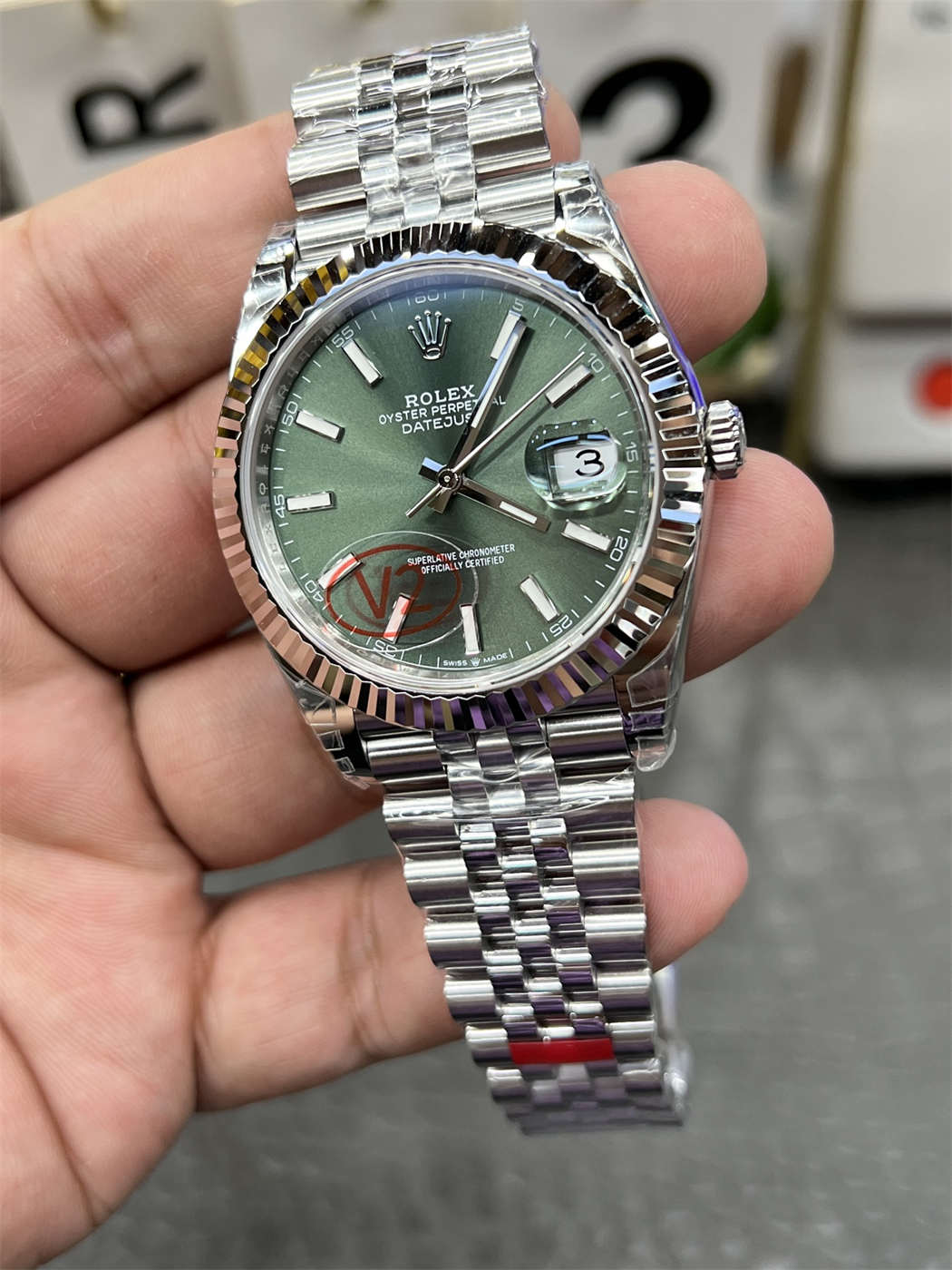 VS Factory Rolex Datejust 41 Replica – Green Dial V2 with Dandong 3235