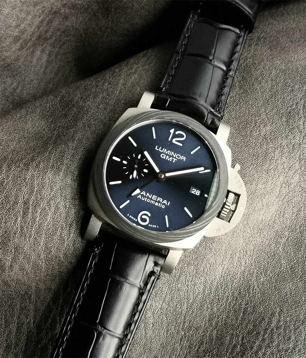 VSF Panerai PAM01279 – 42mm Titanium Luminor GMT Blue Sunburst Dial Replica